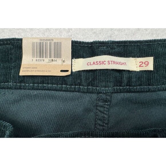 Levi's Classic Straight Corduroy Jeans Emerald Green Mid Rise Women's 8 M 29x30 - Picture 12 of 14